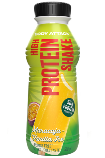 Obrázok z Vysokoproteínový shake 500 ml, Marakuja a vanilková zmrzlina – Body Attack