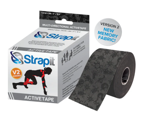 Obrázok z Activetape 7,5CM x 5M - Sivá/Čierna STRAPIT