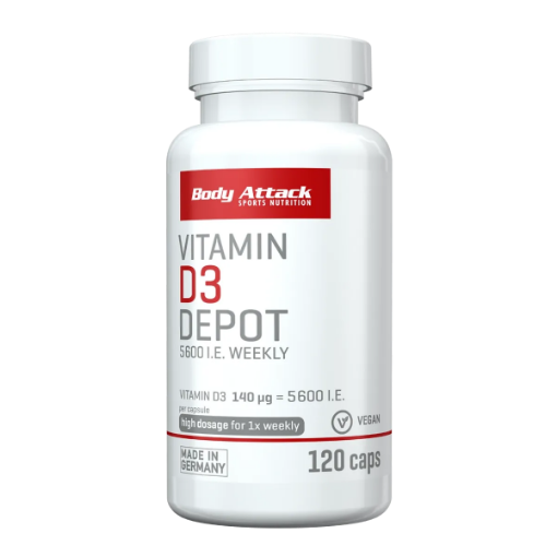 Obrázok z Vitamín D3 Depot - 120 kapsúl Body Attack